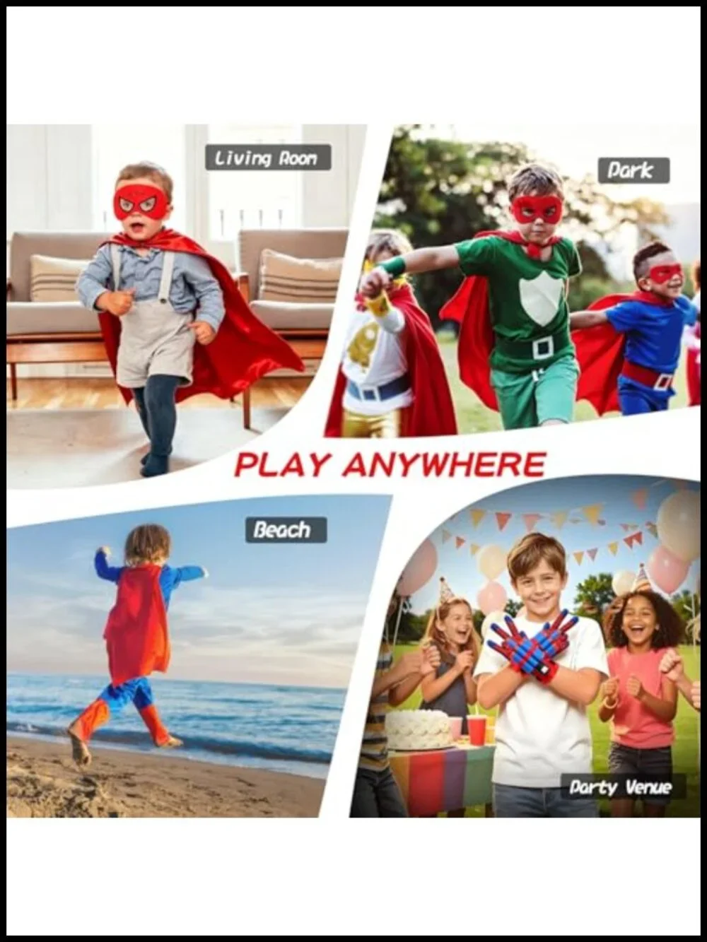 Kids Superhero Wrist Launcher Set with Cape & Mask - 20 Foam Darts Role-Play Toy